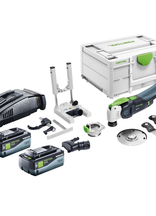 Festool VECTURO OSC 18 E-Basic Set Oscillateur sans fil 18 V Starlock Max Brushless + 2x batterie 8,0 Ah + chargeur rapide + Systainer