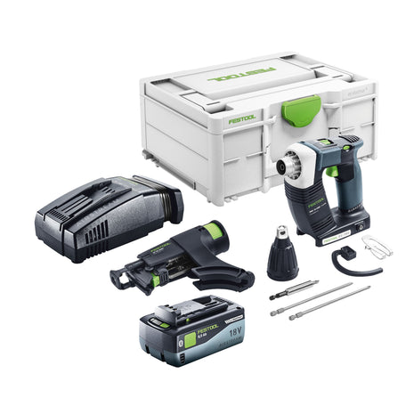 Festool DURADRIVE DWC 18-4500 Basic akumulatorowa wkrętarka budowlana 18 V 14 Nm bezszczotkowa + 1x akumulator 8,0 Ah + szybka ładowarka + systainer