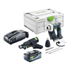 Festool DURADRIVE DWC 18-2500 Basic Visseuse de chantier sans fil 18 V 18 Nm Brushless + 1x batterie 8,0 Ah + chargeur rapide + Systainer