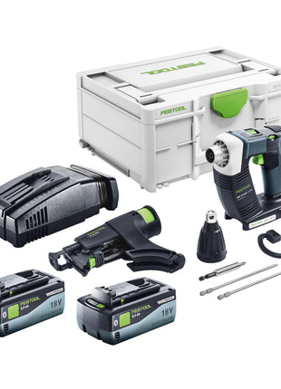 Festool DURADRIVE DWC 18-2500 Atornillador de construcción básico a batería 18 V 18 Nm sin escobillas + 2x batería 8,0 Ah + cargador rápido + systainer