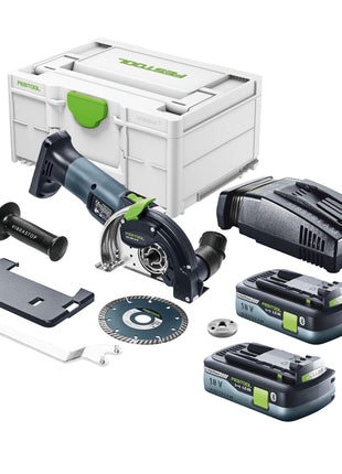 Festool DSC-AGC 18-125 FH EB-Basic akumulatorowy system tnący z wolnej ręki 18 V 125 mm bezszczotkowy + 2x akumulator 4,0 Ah + szybka ładowarka + systainer