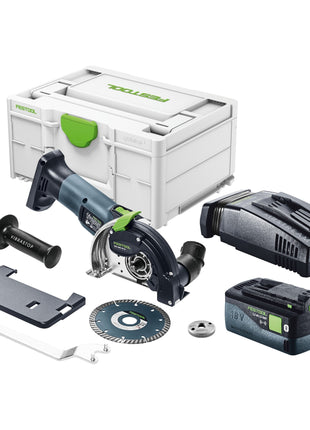 Festool DSC-AGC 18-125 FH EB-Basic akumulatorowy system tnący z wolnej ręki 18 V 125 mm bezszczotkowy + 1x akumulator 5,0 Ah + szybka ładowarka + systainer