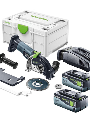 Festool DSC-AGC 18-125 FH EB-Basic akumulatorowy system tnący z wolnej ręki 18 V 125 mm bezszczotkowy + 2x akumulator 8,0 Ah + szybka ładowarka + Systainer