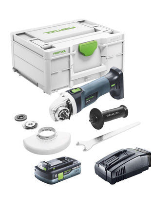 Festool AGC 18-125 EB-Basic akumulatorowa szlifierka kątowa 18 V 125 mm bezszczotkowa + 1x akumulator 4,0 Ah + szybka ładowarka + systainer