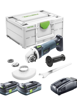 Festool AGC 18-125 EB-Basic akumulatorowa szlifierka kątowa 18 V 125 mm bezszczotkowa + 2x akumulator 4,0 Ah + szybka ładowarka + systainer