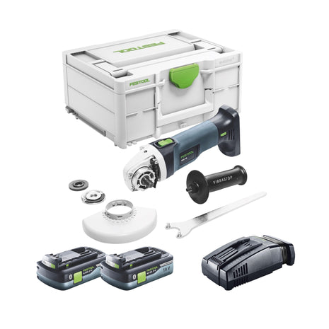 Festool AGC 18-125 EB-Basic Meuleuse d'angle sans fil 18 V 125 mm Brushless + 2x batterie 4,0 Ah + chargeur rapide + Systainer