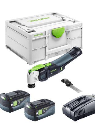 Festool VECTURO OSC 18 E-Basic Oscillateur sans fil 18 V Starlock Max Brushless + 2x batterie 5,0 Ah + chargeur rapide + Systainer