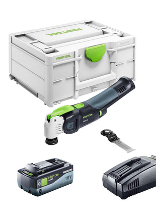 Festool VECTURO OSC 18 E-Basic akumulatorowe narzędzie oscylacyjne 18 V Starlock Max Brushless + 1x akumulator 8,0 Ah + szybka ładowarka + systainer