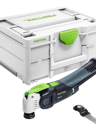 Festool VECTURO OSC 18 E-Basic akumulatorowe narzędzie oscylacyjne 18 V Starlock Max Brushless + 1x akumulator 8,0 Ah + szybka ładowarka + systainer