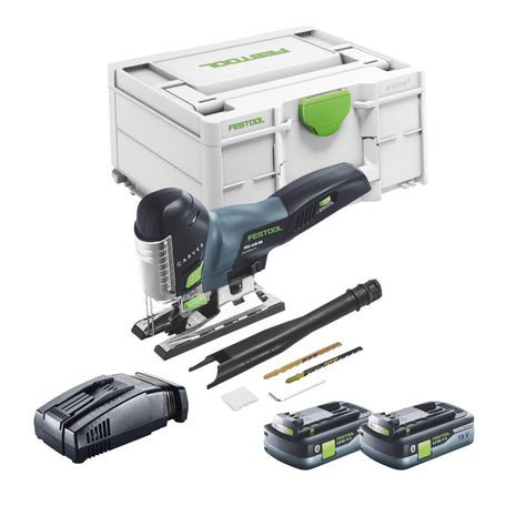 Festool CARVEX PSC 420 EB-Basic Scie sauteuse pendulaire sans fil 18 V 120 mm Brushless + 2x batterie 4,0 Ah + kit de charge rapide + Systainer