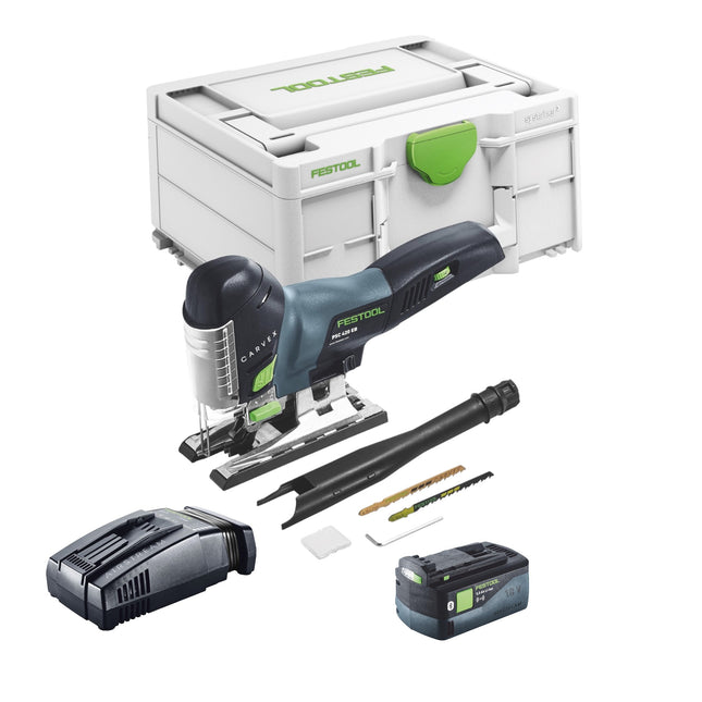 Festool CARVEX PSC 420 EB-Basic Scie sauteuse pendulaire sans fil 18 V 120 mm Brushless + 1x batterie 5,0 Ah + kit de charge rapide + Systainer