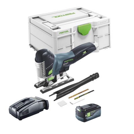 Festool CARVEX PSC 420 EB-Basic Scie sauteuse pendulaire sans fil 18 V 120 mm Brushless + 1x batterie 5,0 Ah + kit de charge rapide + Systainer