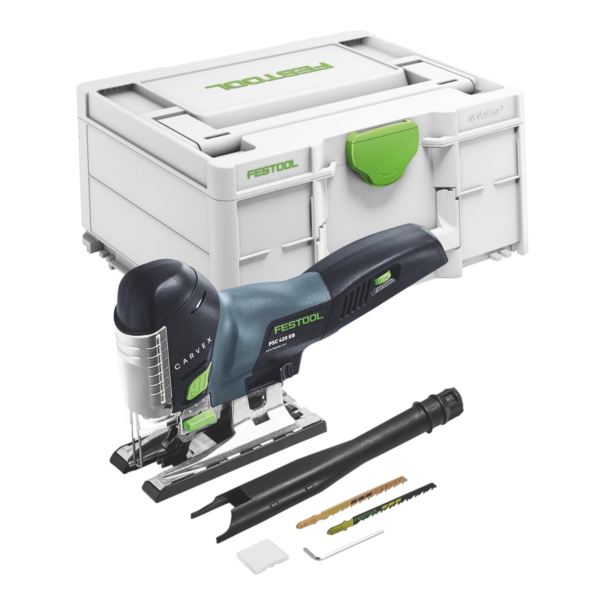 Festool CARVEX PSC 420 EB Basic Akku Pendelstichsaege 18 V 120 mm Brushless 1x Akku 8 0 Ah Schnellladegeraet Systainer 1 - toolbrothers