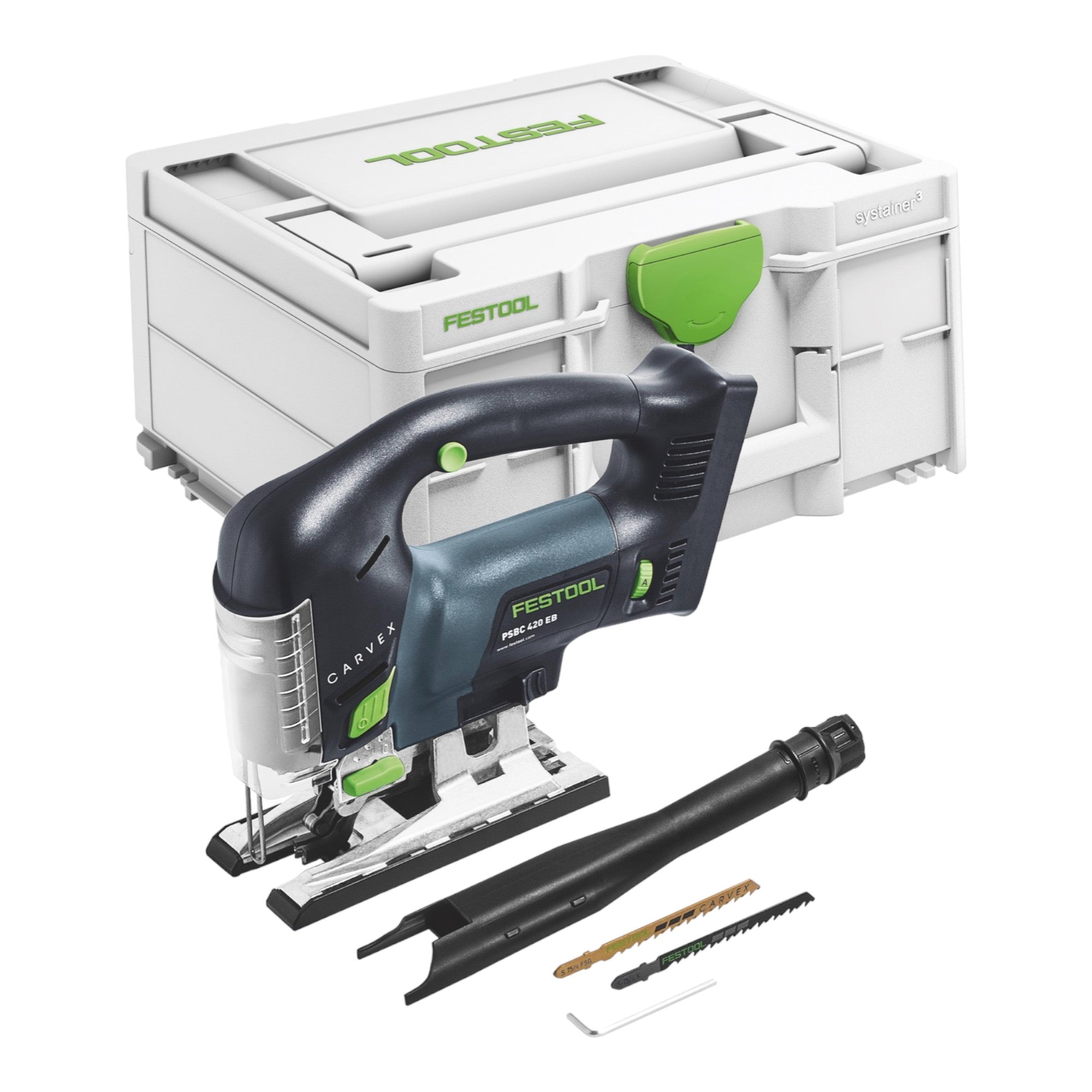Festool CARVEX PSBC 420 EB Basic Akku Pendelstichsaege 18 V 120 mm Brushless 2x Akku 4 0 Ah Schnellladegeraet Systainer 1 - toolbrothers