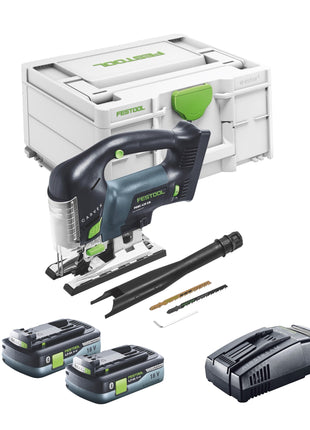 Festool CARVEX PSBC 420 EB-Basic Scie sauteuse pendulaire sans fil 18 V 120 mm Brushless + 2x batterie 4,0 Ah + kit de charge rapide + Systainer