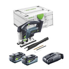 Festool CARVEX PSBC 420 EB-Basic Scie sauteuse pendulaire sans fil 18 V 120 mm Brushless + 2x batterie 8,0 Ah + chargeur rapide + Systainer