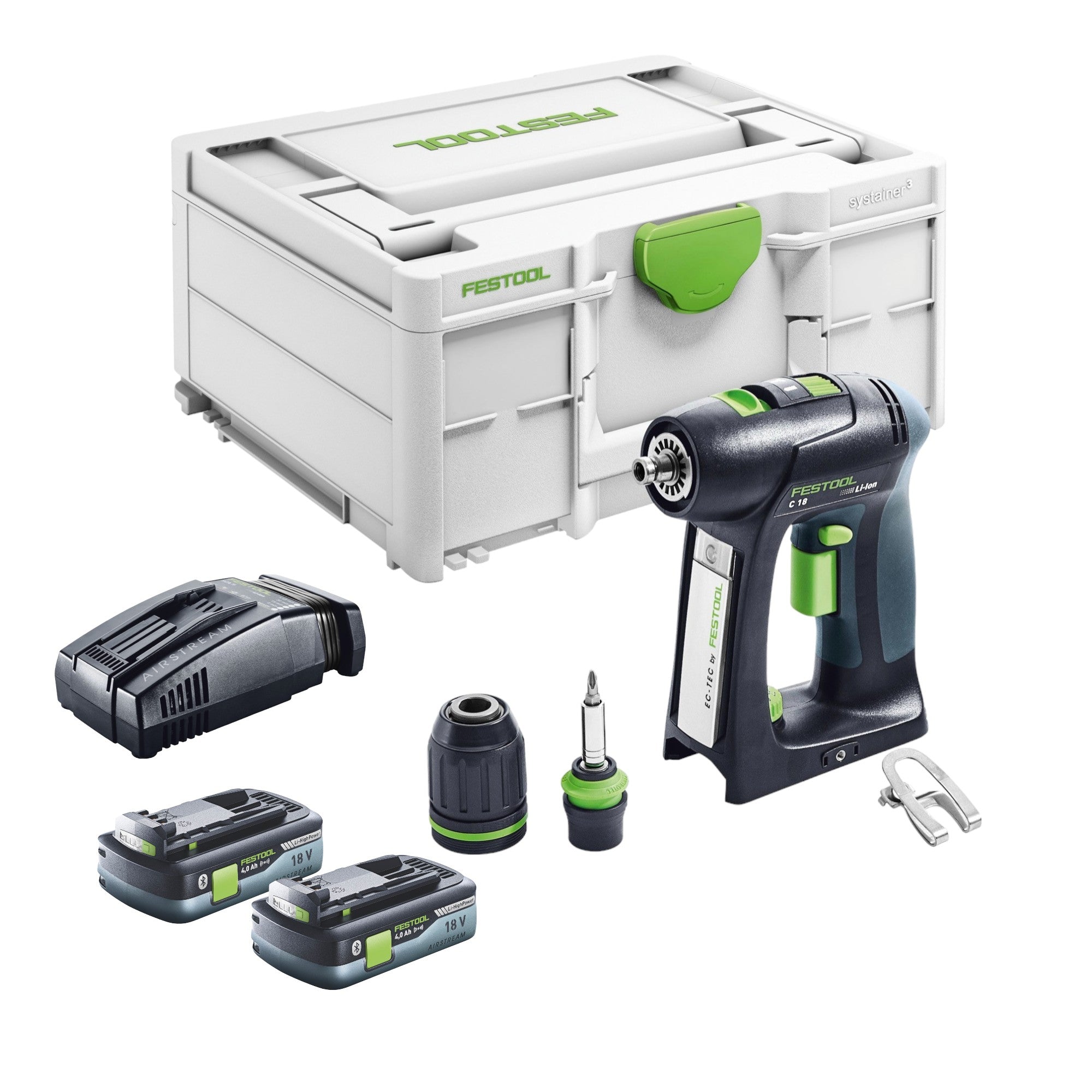 Festool C 18 Basic Akku Bohrschrauber 18 V 45 Nm Brushless 2x Akku 4 0 Ah Schnellladegeraet Systainer 0 - toolbrothers