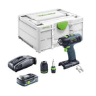 Festool T 18+3 Basic taladro atornillador a batería 18 V 50 Nm sin escobillas + 1x batería 4,0 Ah + cargador rápido + systainer