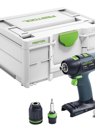 Festool T 18+3 Basic akumulatorowa wiertarko-wkrętarka 18 V 50 Nm bezszczotkowa + 2x akumulator 5,0 Ah + szybka ładowarka + systainer