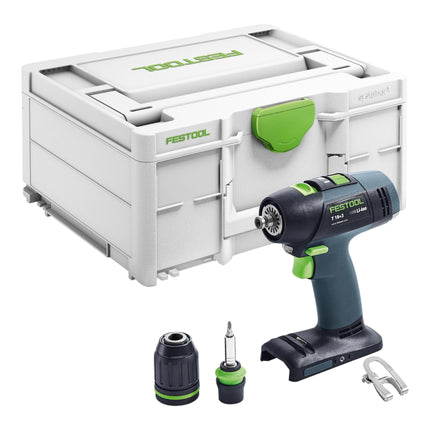 Festool T 18+3 Basic Perceuse-visseuse sans fil 18 V 50 Nm Brushless + 1x batterie 8,0 Ah + chargeur rapide + Systainer