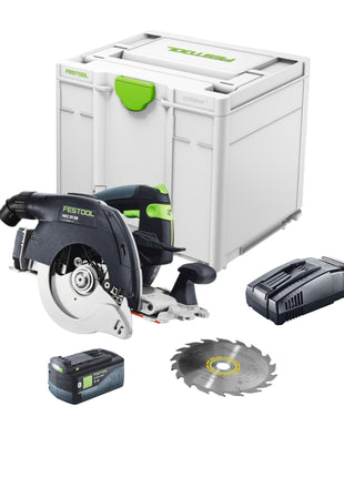 Festool HKC 55 EB-Basic Scie circulaire sans fil 18 V 160 mm Brushless + 1x batterie 5,0 Ah + chargeur rapide + Systainer