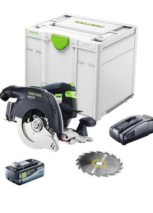 Festool HKC 55 EB-Basic Scie circulaire sans fil 18 V 160 mm Brushless + 1x batterie 8,0 Ah + chargeur rapide + Systainer