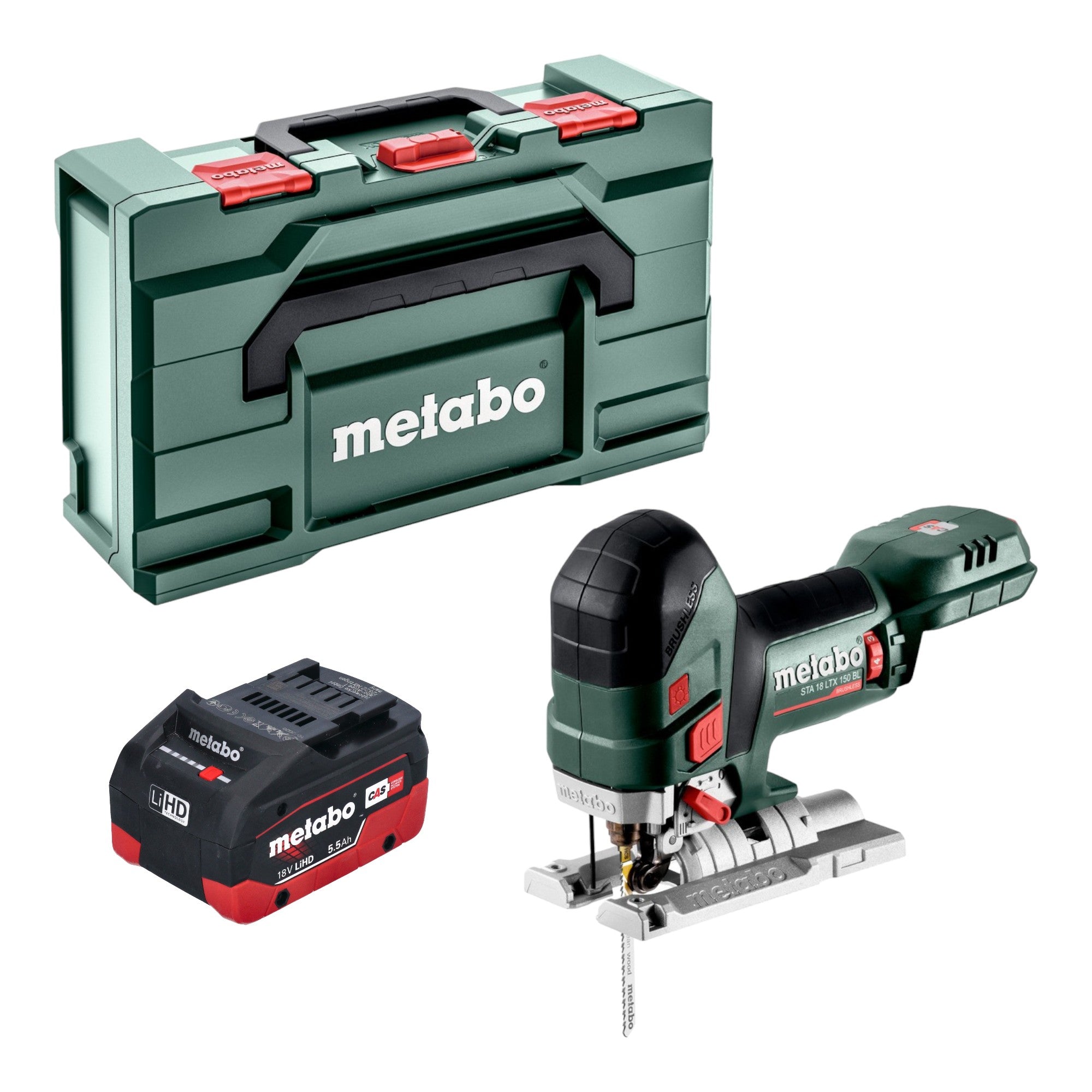 Metabo STA 18 LTX 150 BL Akku Stichsaege 18 V 150 mm Brushless 1x LiHD Akku 5 5 Ah Metabox ohne Ladegeraet 0 - toolbrothers