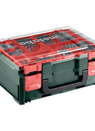 Metabo SB 18 L Set Perceuse-visseuse à percussion sans fil 18 V 50 Nm ( 602317710 ) + 2x batterie 2,0 Ah + chargeur + 78 pièces d'atelier mobile + coffret