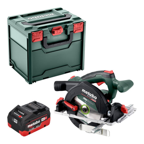 Metabo KS 18 LTX 57 BL Scie circulaire portative sans fil 18 V 57 mm + 1x batterie LiHD 8,0 Ah + Metabox - sans chargeur