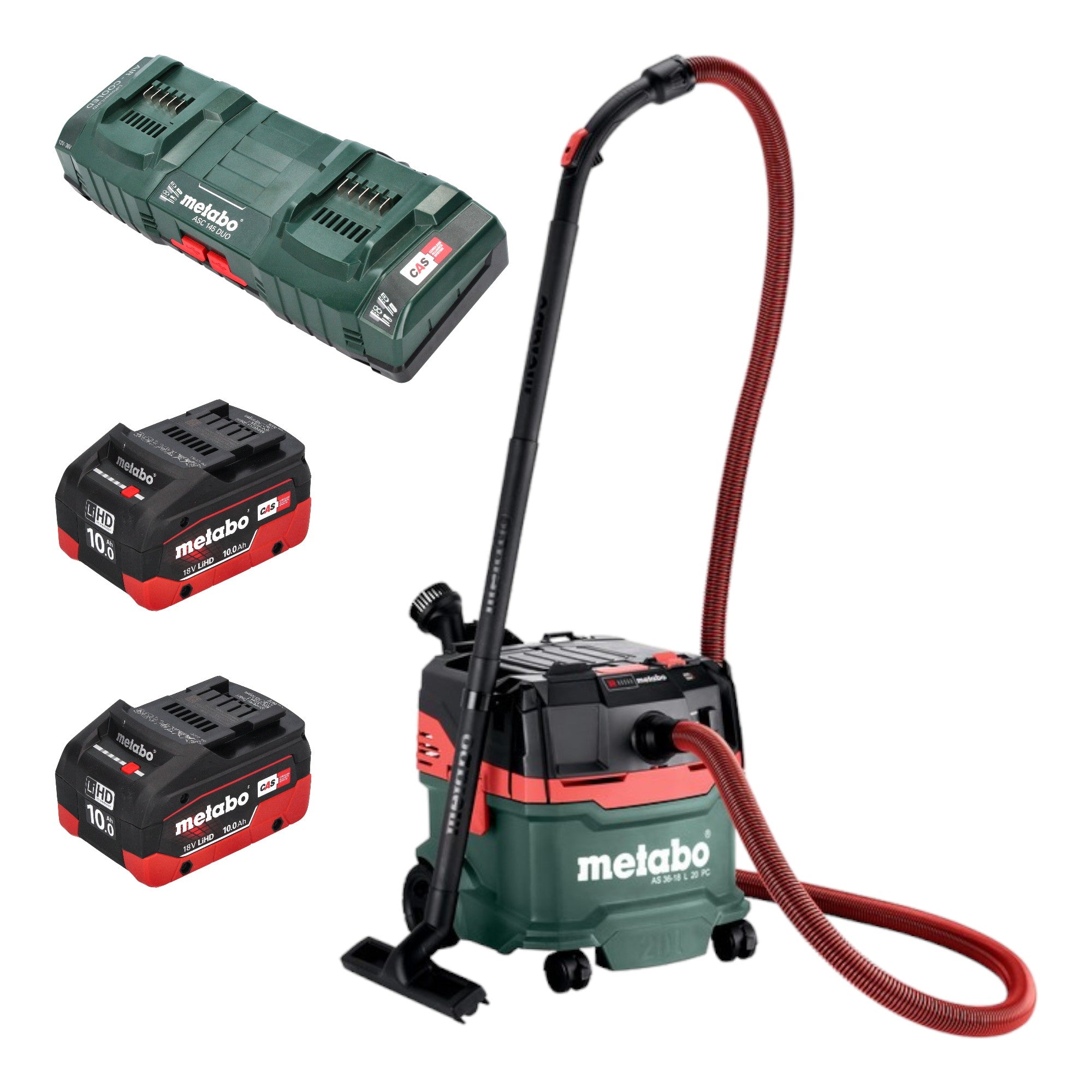Metabo AS 36 18 L 20 PC Akku Nass Trocken Sauger 36 V 2x 18 V 20 L 2x LiHD Akku 10 0 Ah Doppelladegeraet 0 - toolbrothers