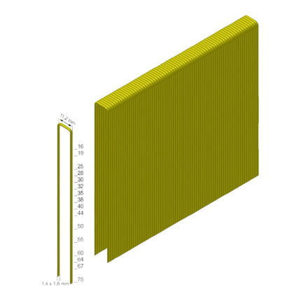Prebena Z50CSVHA-ETA Agrafes 50 mm Type Z 9500 pcs. fortement zinguées résinées