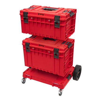 Qbrick System ONE Plateforme de transport 2.0 Allterrain RED Ultra HD 750 x 542 x 223 mm 120 kg avec roues pivotantes en métal et frein