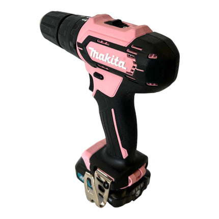 Makita HP 333 DSAP1 Perceuse-visseuse à percussion sans fil 12 V 30 Nm rose + 1x batterie 2,0 Ah + chargeur + étui