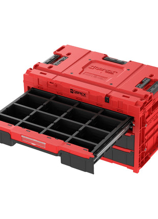 Qbrick System ONE Drawer 3 Toolbox 2.0 Red Ultra HD Boîte à outils 587 x 380 x 340 mm 27 l avec trois tiroirs