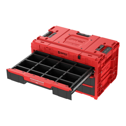 Qbrick System ONE Drawer 3 Toolbox 2.0 Red Ultra HD Boîte à outils 587 x 380 x 340 mm 27 l avec trois tiroirs