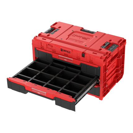 Qbrick System ONE Drawer 3 Toolbox 2.0 Red Ultra HD Boîte à outils 587 x 380 x 340 mm 27 l avec trois tiroirs