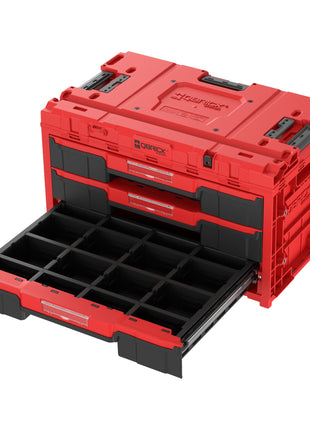 Qbrick System ONE Drawer 3 Toolbox 2.0 Red Ultra HD Boîte à outils 587 x 380 x 340 mm 27 l avec trois tiroirs