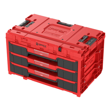 Qbrick System ONE Drawer 3 Toolbox 2.0 Caja de herramientas Ultra HD Roja 587 x 380 x 340 mm 27 l con tres cajones