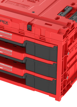 Qbrick System ONE Drawer 3 Toolbox 2.0 Red Ultra HD Boîte à outils 587 x 380 x 340 mm 27 l avec trois tiroirs