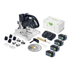 Festool SYMC 70 EB-Basic SYMMETRIC sierra de cinta a batería 36 V (2 x 18 V) 216 mm + 4x baterías 5,0 Ah + cargador doble + Systainer