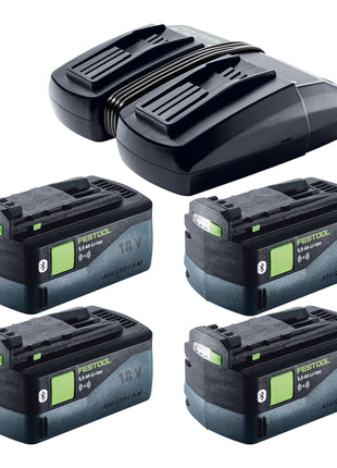 Festool SYMC 70 EB-Basic SYMMETRIC sierra de cinta a batería 36 V (2 x 18 V) 216 mm + 4x baterías 5,0 Ah + cargador doble + Systainer