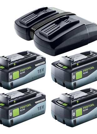 Festool SYMC 70 EB-Basic SYMMETRIC Scie à plinthes sans fil 36 V ( 2 x 18 V ) 216 mm + 4x batterie 8,0 Ah + chargeur double + Systainer