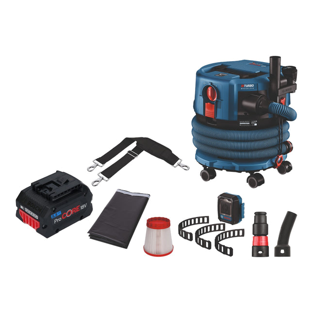 Bosch GAS 18V-12 MC Professional Aspirateur sans fil BITURBO Brushless + 1x batterie ProCore 5,5 Ah + accessoires - sans chargeur