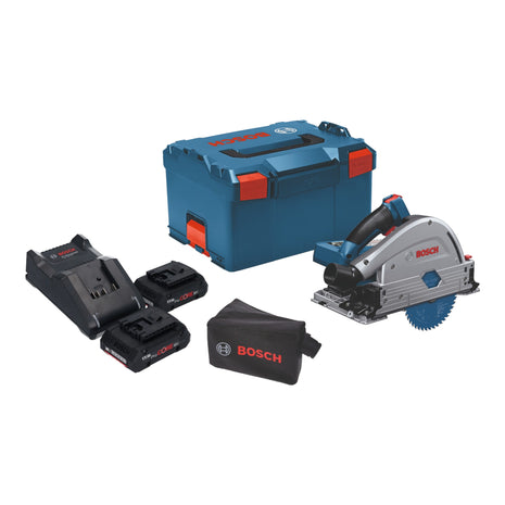 Bosch GKT 18V-52 GC Professional Scie plongeante sans fil 18 V 140 mm BITURBO Brushless + 2x batterie ProCore 4,0 Ah + chargeur + module de connectivité + L-Boxx