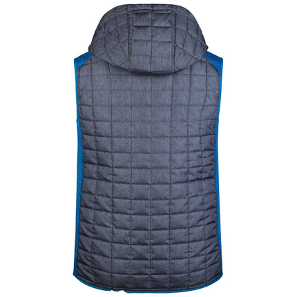 L-Boxx Gilet hybride en maille polaire pour homme - royal melange / anthracite melange taille L