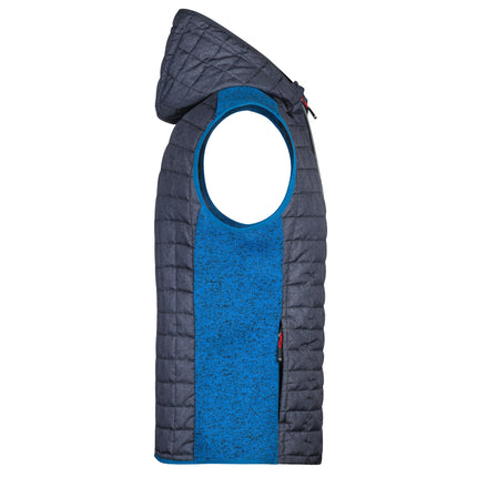 L-Boxx Gilet hybride en maille polaire pour homme - royal melange / anthracite melange Gre XL