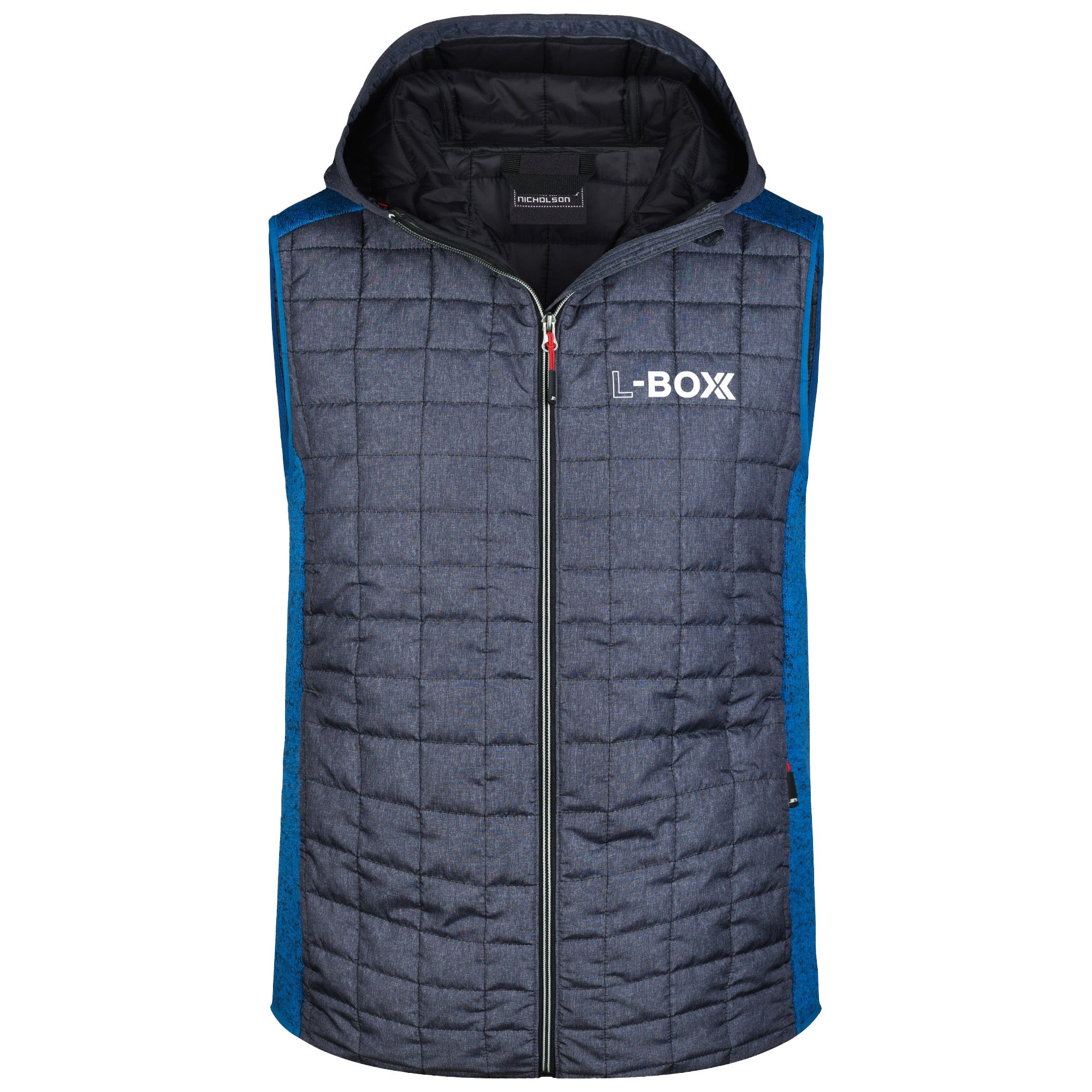 L Boxx Herren Hybrid Strickfleece Gilet Weste royal melange anthracite melange Groesse XL 0 - toolbrothers