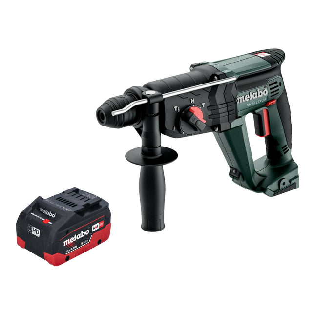 Metabo KH 18 LTX 24 Marteau combiné sans fil 18 V 2,1 J SDS Plus + 1x batterie LiHD 5,5 Ah - sans chargeur