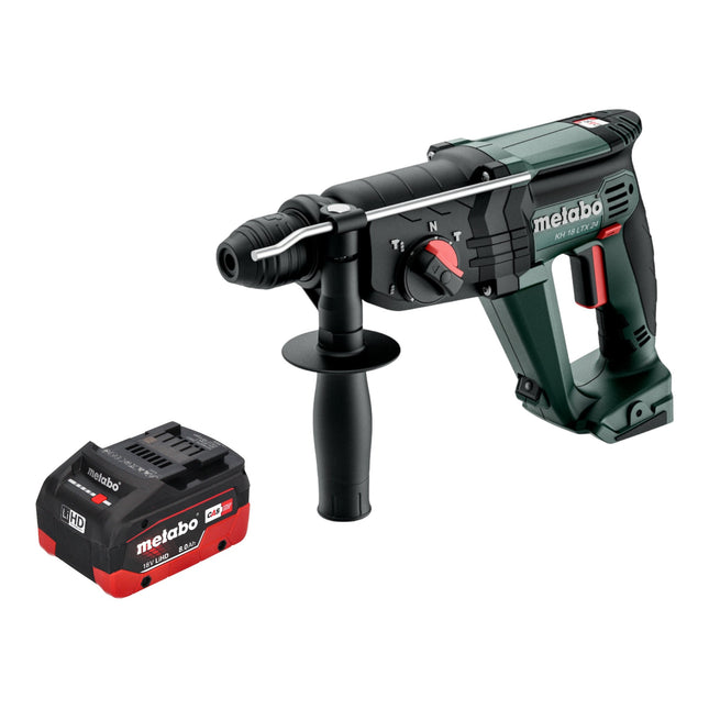 Metabo KH 18 LTX 24 Marteau combiné sans fil 18 V 2,1 J SDS Plus + 1x batterie LiHD 8,0 Ah - sans chargeur