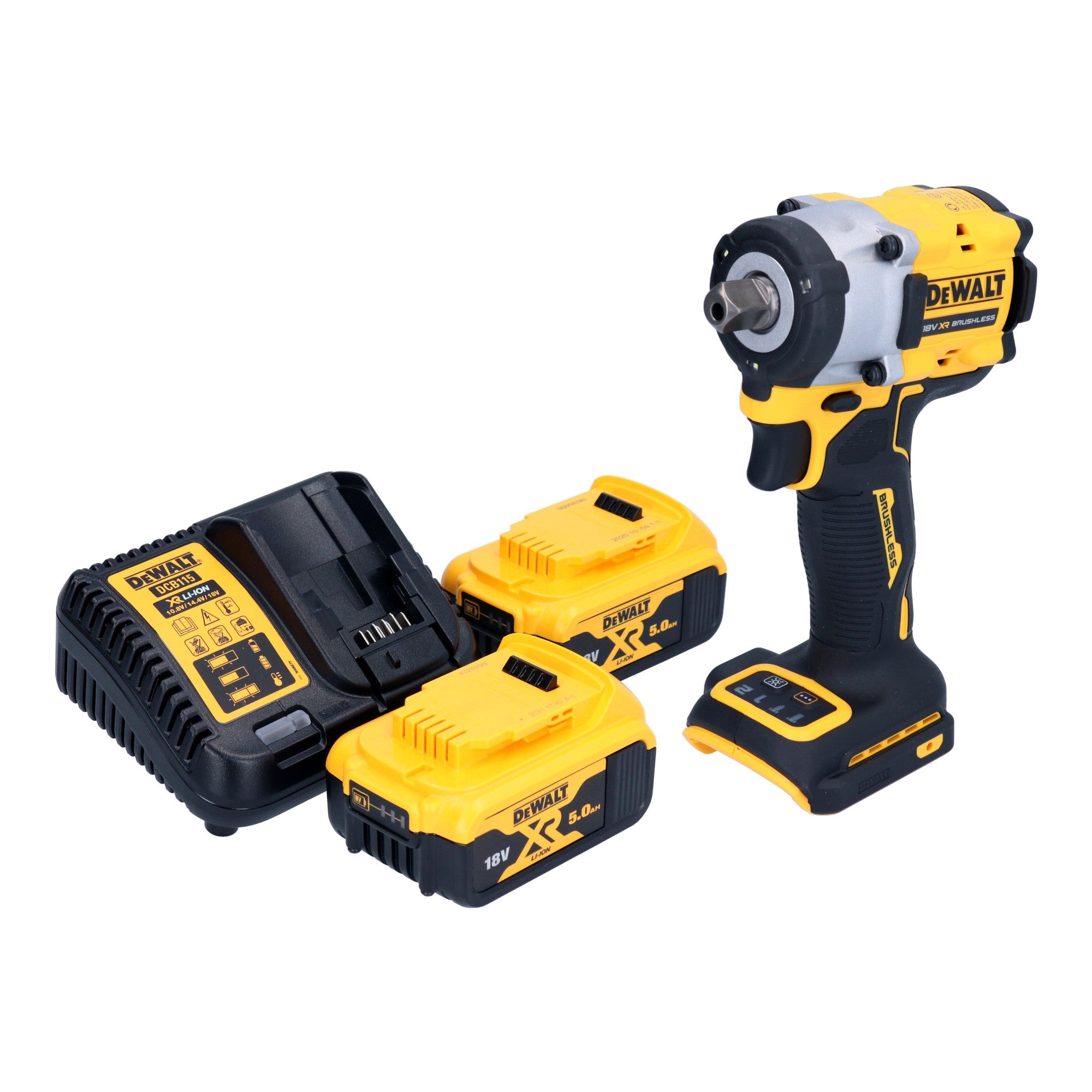DeWalt DCF 922 P2 Akku Schlagschrauber 18 V 406 Nm 1 2 Brushless 2x Akku 5 0 Ah Ladegeraet 0 - toolbrothers